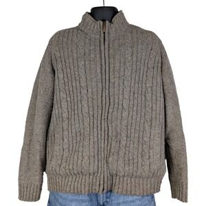WindRiver Outfitting Co. Men's Wool Blend Cable Knit Sherpa Lined Jacket Medium